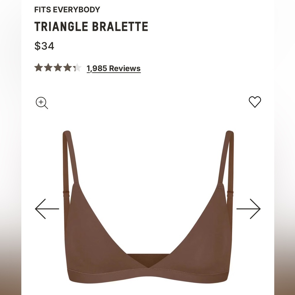 Skims Fits Everybody Triangle Bralette brown medium